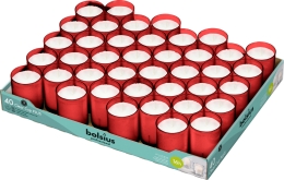 Bolsius | Clear Cup Plus | Rood | 40 stuks