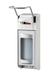 MediQoline | Zeep- & desinfectiemiddeldispenser | 500 ml | Lange beugel | Aluminium