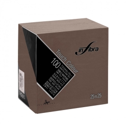 Infibra | Servetten 2-laags | 1/4 vouw | Bruin | 25x25cm | 30x100 stuks