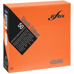Infibra | Servetten 2-laags | 1/4 vouw | Oranje | 40x40cm | 24x50 stuks