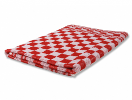 Wecoline | Keukenhanddoek | Rood-wit geblokt | 60 x 60 cm | 6 stuks