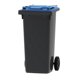 Mini-container | Grijs/blauw | Inhoud: 120 liter 
