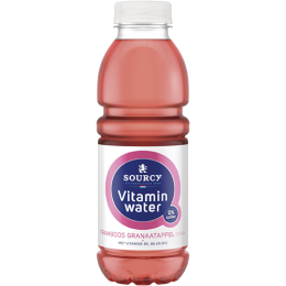 Sourcy | Vitaminwater | Framboos Granaatappel | Petfles | 6 x 0,5 liter 