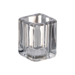 Bolsius | Theelicht & Clear Cup Houder | Vierkant | Transparant | 6 stuks