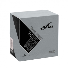 Infibra | Servetten 2-laags | 1/4 vouw | Grijs | 25x25cm | 30x100 stuks