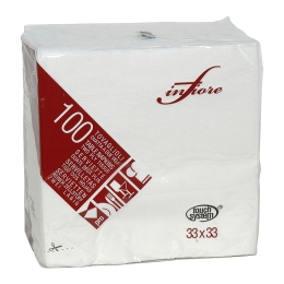 Euro Products | Servetten | 2-laags | 32 x 32 cm | Wit | Doos 1600 stuks