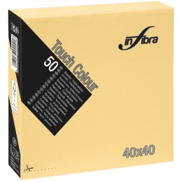 Infibra | Servetten 2-laags | 1/4 vouw | Creme | 40x40cm | 24x50 stuks