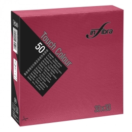 Infibra | Servetten 2-laags | 1/4 vouw | Bordeaux | 33x33cm | 24x50 stuks