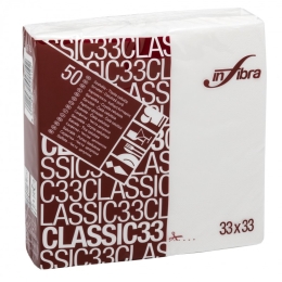 Infibra | Servetten 2-laags | 1/4 vouw | Wit | 33x33cm | 48x50 stuks