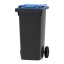 Mini-container | Grijs/blauw | Inhoud: 120 liter 